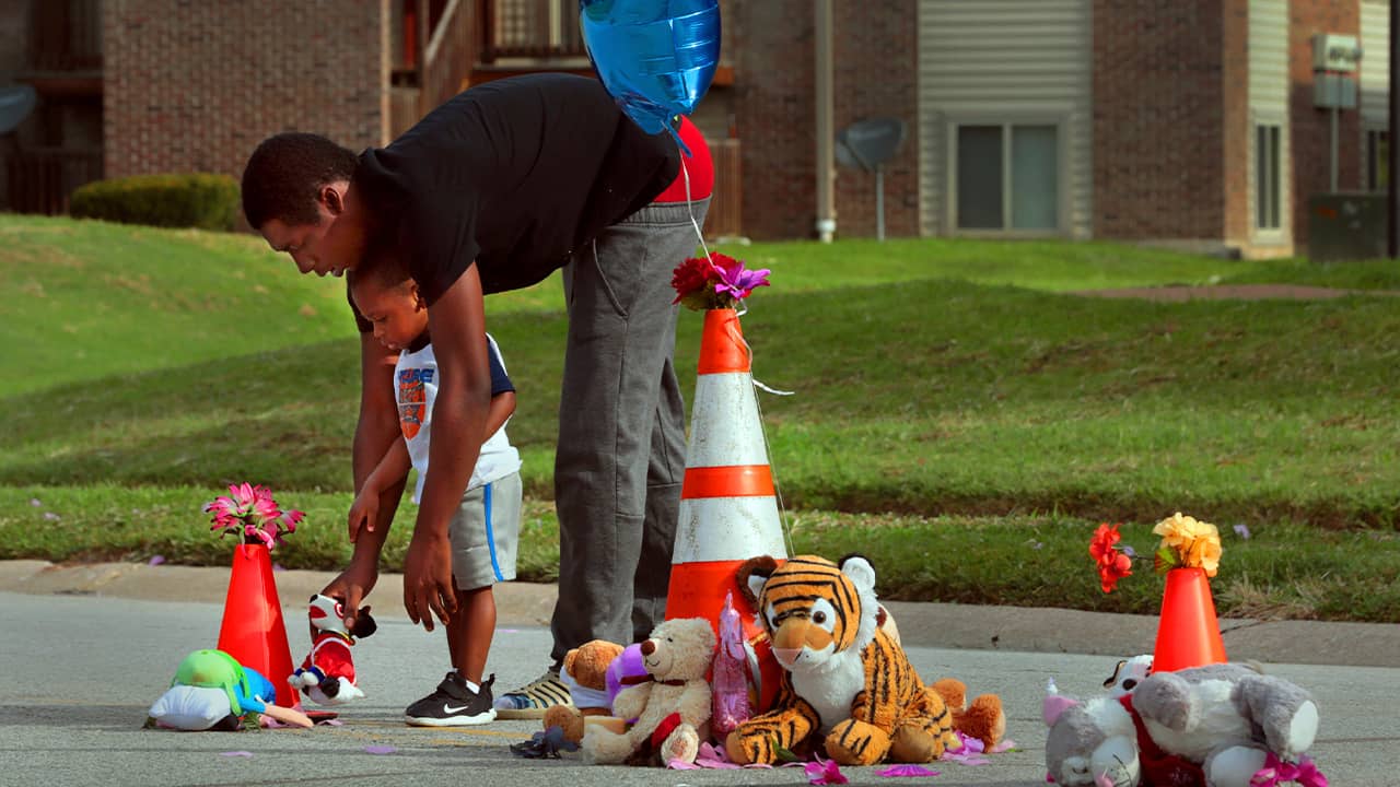 Photo of Michael Brown Jr. memorial