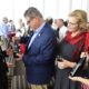 Photo of wine presentation to Fresno State President Joseph Castrohe un