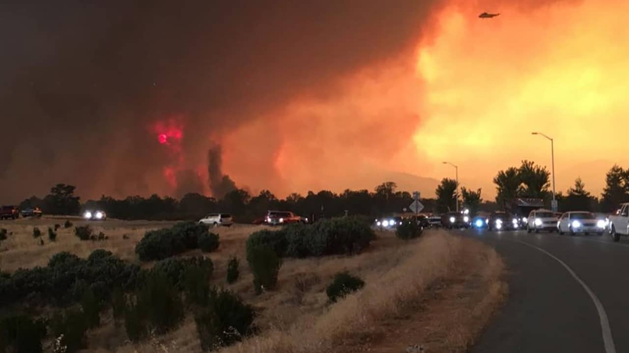 Photo of fire in Redding, Ca.