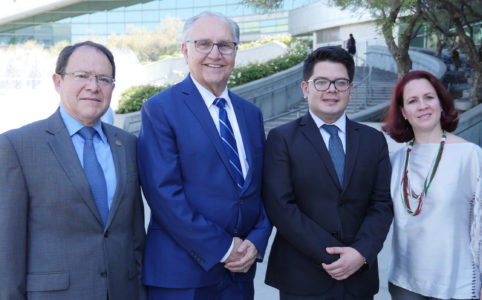 From left to right: Acting Consular Francisco Vargas, Mayor Lee Brand, Consul worker Oscar Sanchez and Consul communications aide Maria Fernanda Camara Perez (GV Wire/Jahz Tello)