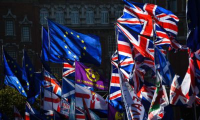 Photo of EU and Union flags