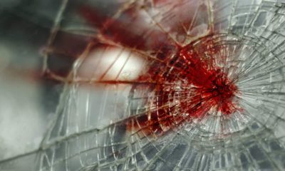 Photo of glass on a car windshield