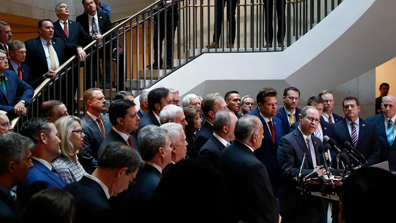 Photo of House Republicans during a news conference