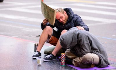 Photo of people begging in Hollywood