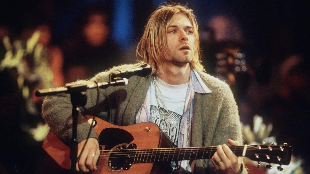 Photo of Kurt Cobain on MTV's "Unplugged"