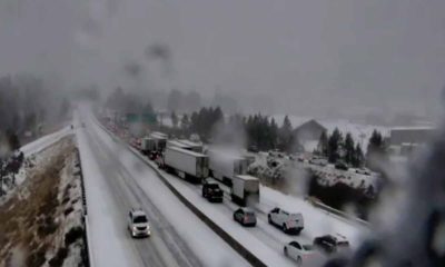 Photo of snow-clogged Interstate 80 near Truckee, CaliforniaRuc