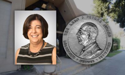 Composite image of Karen Musson and the Leon S. Peters Award medal