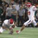 Photo of Cesar Silva kicking a field goal
