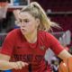 Photo of Haley Cavinder driving to the basket