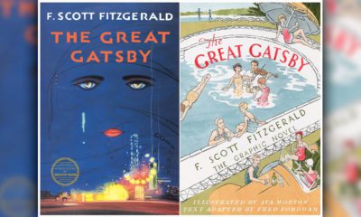 Photo of book covers for F. Scott Fitzgerald's "The Great Gatsby"