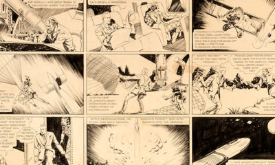 Photo of artwork for the "Flash Gordon" comic strip