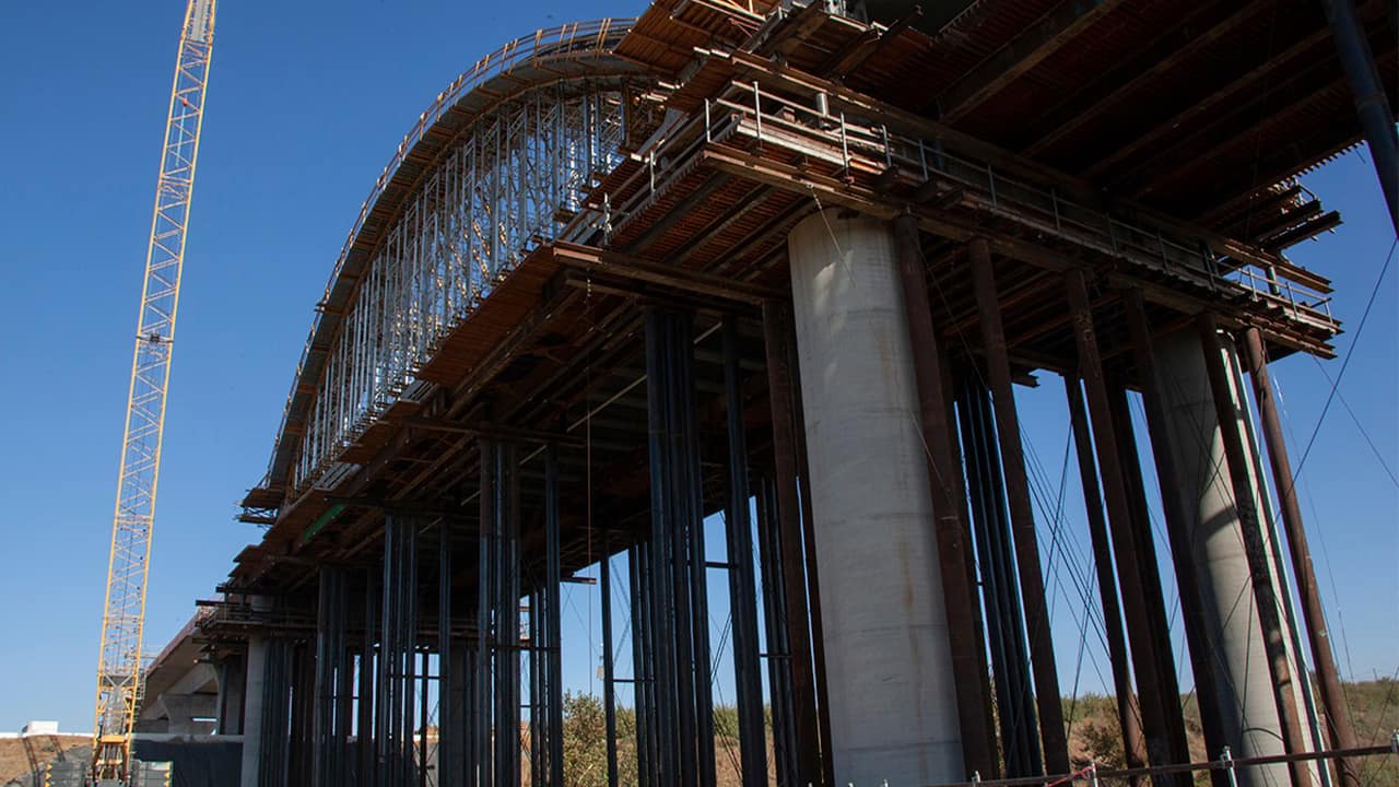 Photo of the California High-Speed Rail construction in Fresno