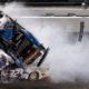 Photo of Ryan Newman (6) going airborne after crashing into Corey LaJoie (32) during the NASCAR Daytona 500