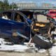Photo of a Tesla crash in Mountain View, Ca.