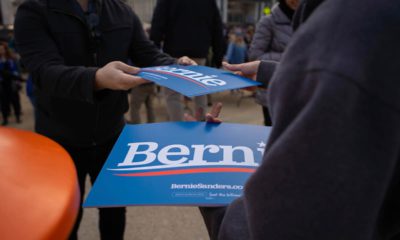 Photo of Bernie Sanders signs