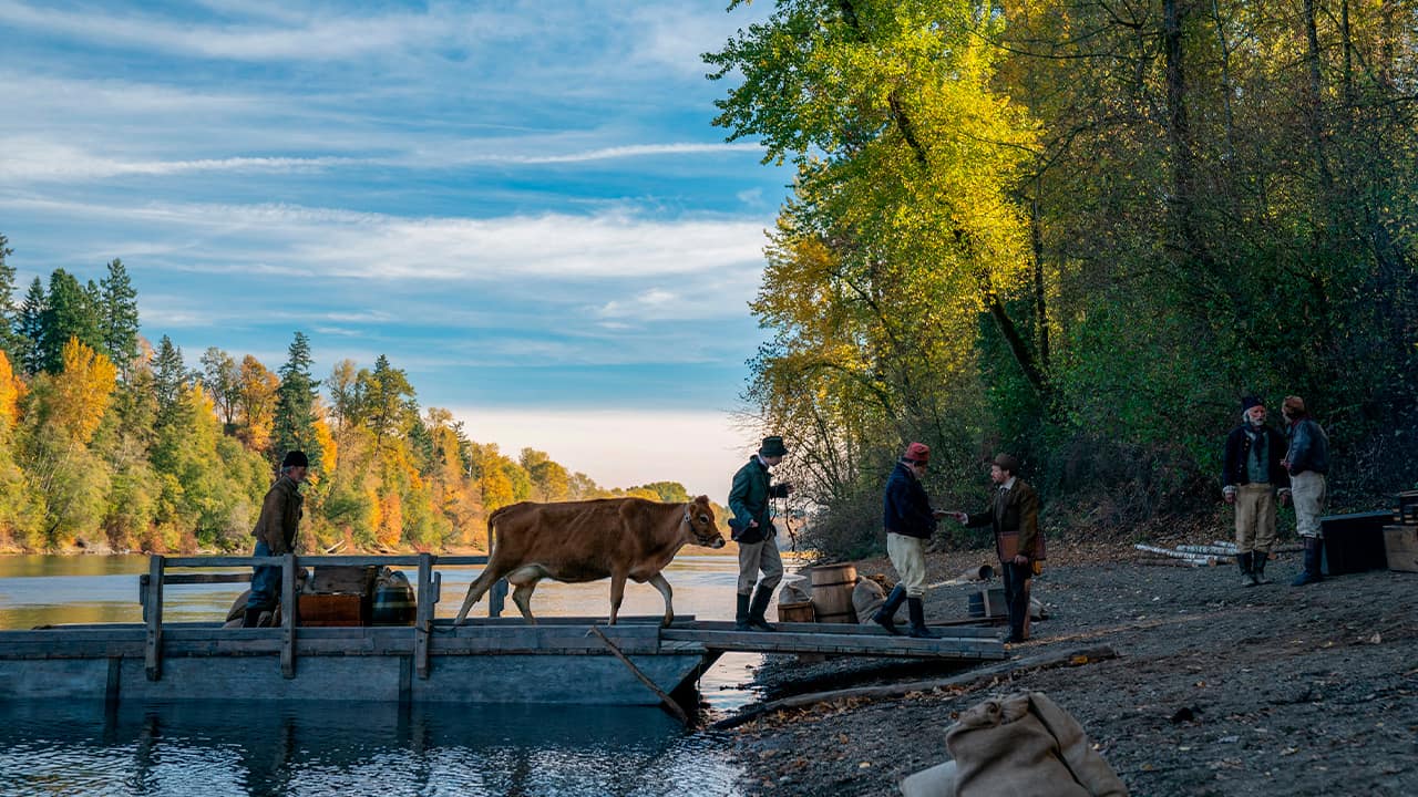 Photo of a scene from "First Cow."