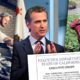 Collage image of Gov. Gavin Newsom and employees covered by his proposed executive order