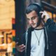 Photo of a man wearing headphones