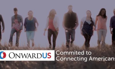 Image of Onward US logo and people helped by its services