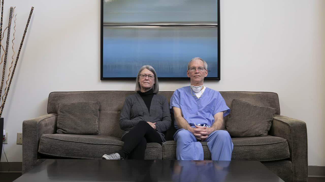 Photo of Debbie Rood and Dr. George Scott in their Manteca clinic