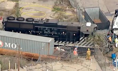Photo of a Pacific Harbor Line train that derailed