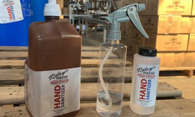 Examples of Riley's Brewing hand sanitizer products
