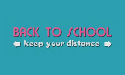 Image of the words "Back to School Keep Your Distance"