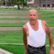 Screen grab image of smack-talking, 59-year-old playground basketball player