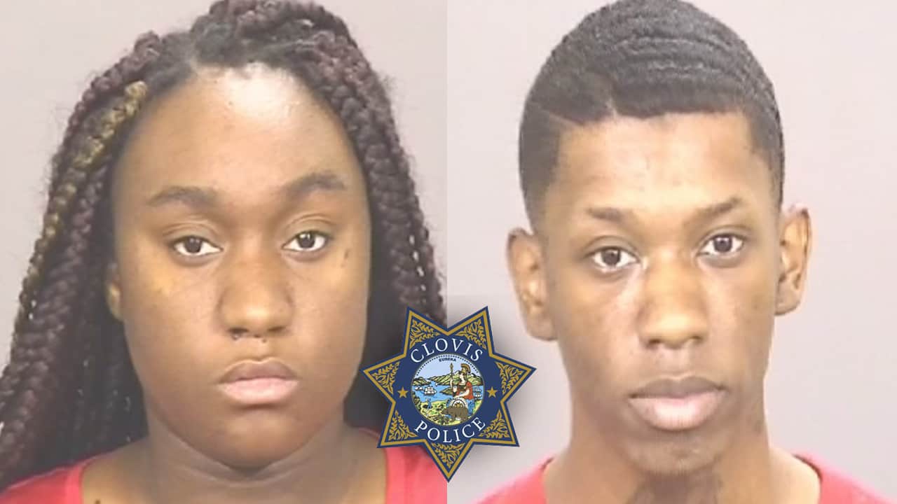 Mug shots of two suspects in Dick's Sporting Goods thefts in Clovis, California Tw