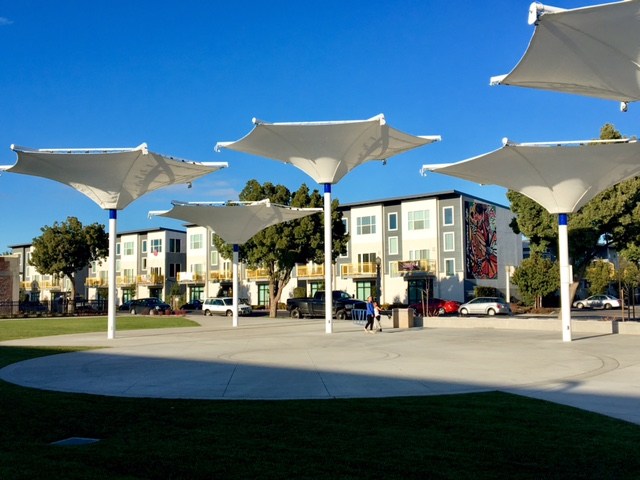 Photo of the Cultural Arts District Park in downtown Fresno, California