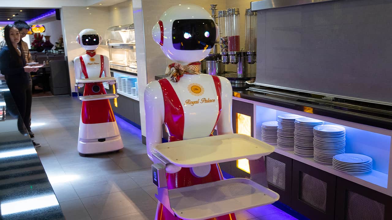 Photo of a robot waiter