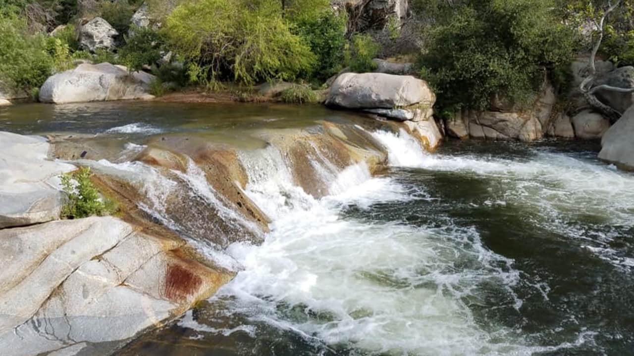 Photo of the Tule River's "stairs" above Springville during snowmelt
