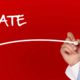 Image of the word "hate" against a red background