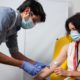 Photo of a woman getting a vaccine in Oxford