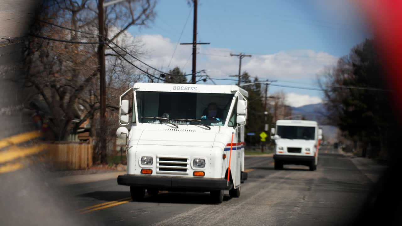 Photo of postal trucks