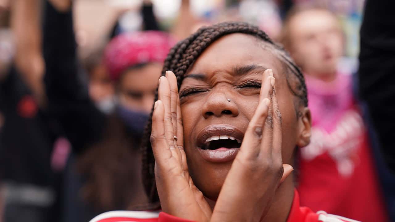 Photo of a woman protesting